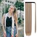 Silk-co Clip in Ponytail Wrap Around Hairpiece Straight Pony Tail Hair Clip on Extension 28 Long hair smooth Heat-Resisting Fiber Hairpiece for Women Light Brown&Blond II 28 Inch Light Brown&Blond