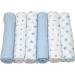 MuslinZ 6pk Baby Muslin Squares Burp Cloths 70x70cm - Blue Star | 100% Pure Cotton | Absorbent & Breathable - Buy Online on GoSupps.com