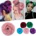 Silk-Co hair part with rubber band dutt with hair wavy soft bun hair part with rubber band 35 g lured hair thickening hair extensions messy bun updos dark pink curls 35 g dark pink