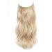 Invisible Wire Hair Extensions - Adjustable Size, Long Wavy Line, 2 Clips - 16 Inch Bleach Blonde - Buy Online on GoSupps.com
