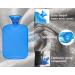 Attmu Knitted Hot Water Bottle with Cover - 2 Liter Transparent Rubber Hot Water Bag, Blue - Buy Online on GoSupps.com
