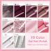 Shining She Gel Nail Polishes Set - 10 Colors Nude Pink White Glitter - Soak-Off UV/LED Manicure Gift - 8ML - Buy Online on GoSupps.com