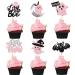 24 Pack Halloween Cupcake Toppers Bat Little Boo Ghost Cupcake Picks for Happy Halloween Theme Party Baby Shower Birthday Party Cake Decorations Supplies Pink Black