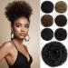 YAMEL Afro Puff Drawstring Ponytail Large Bun Extensions Dark Natural Brown New Synthetic Updo Hair Pieces for Black Women Dark Natural Brown Large (Pack of 1)