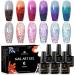 MSRUIOO Color Changing Reflective Gel Nail Polish  Temperature Color Change Glitter Gel Polish  Diamond Glitter Silver Pink Purple Color Changing Nail Polish Color changing gel polish
