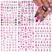 6 Sheets Breast Cancer Nail Art Stickers 3D Self-Adhesive Nail Decals Pink Ribbon Nail Stickers Heart Breast Cancer Awareness Nail Decoration for Women Girls DIY Manicure Tips Nail Charms