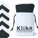 Klihn - microfiber glasses cleaning cloth (8 -pack) in professional quality also for displays and lenses in a practical storage bag (large microfiber cloth made of fine special fiber 18x16cm washable) black & white