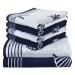 Dyckhoff Seashell terry cloth set cotton navy 2x bath towel 70x140 cm 4x hand towel 50x100 cm