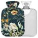 Naanle hot hot water bottle with lid flower flower flower transparent hot water bottle heat bottle for back pain relief hand feet warmer neck warmth and cold therapy 1l