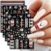 3D Embossed Christmas Nail Art Stickers Decals 5 Sheets 5D Self-Adhesive Snowflake Winter Holiday Nail Supplies Nail Art Design Decoration Accessories