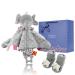 Baby Gifts Set Personalised Unisex New Born Essentials Gift Bag Sets with Baby Comforters Blankets and Unique Socks for New Girl Boy or Mommy to be Elephant Socks Set