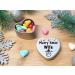 Merry Christmas Wife Heart Shaped Mini Tin Gift filled with mini coloured chocolates Perfect xmas present card alternative for Wife Cute Snowman Design - Buy Online on GoSupps.com