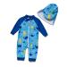 BONVERANO Baby Boys Swimsuit Toddler Bathing Suit Full-Length Zipper One Piece Swimwear with UPF 50+ Sun Protection 24 Months Ocean