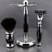 Eco-Friendly 3-Edge Shaving Set | Black Razor & Synthetic Hair Brush | International Shipping Available - Buy Online on GoSupps.com