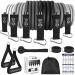 Zacro resistance bands fitness straps resistance tapes set 6 fitness straps fitness band with handle ankle strap door anchor attachment wear fitness ligaments for strength training men women 10-90lbs