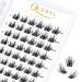 Cluster Lashes 72 Pcs Wide Stem Individual Lashes C/D Curl 8-16mm Length DIY Eyelash Extension False Eyelashes Soft for Personal Makeup Use at Home (Fluffy02-C-MIX8-16)