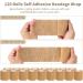Buy 120 Pack Skin Self Adhesive Bandage Wrap - 2"x5Yards Cohesive Bandage for Athletic Use & Pets | Breathable Elastic Vet Wrap in Tan - Buy Online on GoSupps.com