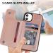 Bizzib for iPhone 11 Case Leather Wallet with Card Holder Flip Cover Kickstand Card Slots Double Magnetic Clasp Shockproof Heavy Duty Protective Case for iPhone 11-Floral Rose Gold Flower Rose Gold - Buy Online on GoSupps.com