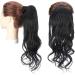 18 inches SEGO Ponytail Hair Extension Human Hair Real Remy Curly Wavy #1 Jet Black Wrap Around One Piece Clip in Hairpieces for Women Body Wave (90g) - Buy Online on GoSupps.com