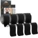 JB PreCut Kinesiology Tape 4 Rolls - Water Resistant, Latex Free Athletic Body Tape for Joint & Muscle Pain,Sports Recovery & Support. Includes Manual. (Black) Black Jet