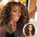 16 MITIMTES Omber Honey Blonde Highlight Curly Lace Front Wig - Pre Plucked Human Hair Blend Synthetic Wig for Black Women - Buy Online on GoSupps.com
