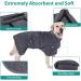 Pettom Dog Bumper Bathrobe - Extra Absorbent Fast-Drying Microfiber Coat for Medium-Sized Dogs (M Gray) | International Shipping - Buy Online on GoSupps.com