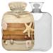 Naanle wood beach Seestern hot water bottle with cover transparent hot water bottle 2l large hot hot water bottle for bed handfoots Warmer pain relief heat and cold therapy