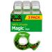 Scotch Magic Tape  3 Rolls  Great for Gift Wrapping  Numerous Applications  Invisible  Engineered for Repairing  3/4 x 300 Inches (3105)