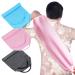 3 Pack Exfoliating Body Scrubber with Handle Exfoliating Back Scrubber Two Sides Nylon Back Washer Stretchable Pull Strap Exfoliating Long Washcloth for Shower Bath Women Men Children Pink Blue Grey
