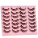 Josiezoey False Eyelashes Pesta as Postizas Wispy Mink Lashes - 17mm Cat Eye & Natural Look - 14 Pairs Pack (2 Styles) - Buy Online on GoSupps.com