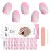 EBANKU 20 PCS Semi Cured Gel Nail Strips Gel Nail Strips Full Wraps Adhesive Gel Nail Stickers with Nail File and Stick(UV/LED Lamp Required)-2 # 2