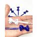 Tara Girls 20pc Cute Self Hinge Plastic Bow Hair Barrettes - Multi Design Sunflower & Navi White | BR-110 - Buy Online on GoSupps.com