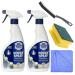 Bar Keepers Friend Power Spray Pack 2x (500ML) All Purpose Surface Cleaner Bartenders Household Kitchen and Bathroom Cleaning Bundled with Crevice Grout Gap Cleaner Brush Sponge & Cloth
