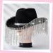 Rhinestone Cowgirl Hat | Bling Diamond Fringe Western Cowboy Hat - Black | Men Women Cosplay Costume - Buy Online on GoSupps.com