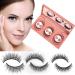 SAOTAENG Reusable Self-Adhesive Eyelashes No Lashes or Glue Needed False Lashes Stable and Easy to Put On Natural Look and Waterproof Fake Eyelashes Gift for Women (3-Pairs) Pink Box Eyelashes