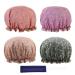 Shower Cap for Women Large 4 Pack Bathing Shower Caps Waterproof Double Layer Print Shower Hat for Women Long Hair Lengths and Thicknesses (27 cm Print B) 27 cm Print B