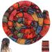 Spiral Lock Hair Tie Dreadlock Accessory Bendable Hair Ties Long Dreads Bun Wrap Ponytail Wrap Tie Thick Curly for Women and Men Ponytail Holders (Red Pattern)