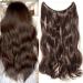 Hair Extensions Secret Headband Simply Invisible Crown Wire in Hair Extension Hairpiece for Women 50cm Wavy Medium Brown