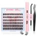 Lash Clusters Eyelash Extension Kit with Bond Seal Tweezers Individual Lashes Kit 10-12-14MM Mixed Length D Curl Wispy 72Pcs Clusters Lashes Extension Natural Look DIY at Home by JIMIRE A Kit