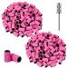 Terossy 180 Fine Grit Sanding Bands for Nail Drill  200Pcs Nail Sanding Bands Nail Drill Bits with 1 Mandrel  Electric Nail Sanding Bits for Manicures and Pedicures  Pink