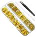 Fegtrtyoa Flat Back Gems Round Crystal Rhinestones with Tweezer and Picking Pen for Crafts Nail Art DIY Lemon Yellow