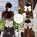 Asheyya Bow for Hair Clip Solid Color Soft Satin Silky Hairbows for Women Girls (White) - Buy Online on GoSupps.com