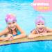 2 Pack Waterproof Silicone Swimming Caps for Girls - Purple Unicorn & Mermaid Design - Buy Online on GoSupps.com
