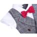AmzBarley Baby Boys Gentlemans Outfit Suit | Long/Short Sleeve Shirt Pants Vest Bowtie Romper | Grey 6-12 Months - Buy Online on GoSupps.com
