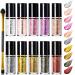 NewBang 10 Colors Liquid Glitter Eyeliner Set Metallic Shimmer Glitter Eyeshadow Pigment Eyebrow Shimmer Waterproof Longlasting Sparking Colorful Eyeliner Kit High Pigmented Brighten Eye Liner 10 Colors Glitter Eyeliner