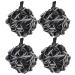 Bodylife Home Body Buffer Puff Exfoliating Bath & Shower Body Pouf Scrunchie Body Scrubber Black & White 60g 4 Pack