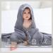 COOKY.D Bamboo Hooded Baby Bath Towel | Shark Animal Bathrobe | Large Size 75x100cm | Toddler Wearable Blanket for Boys and Girls - Buy Online on GoSupps.com