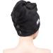 American Soft Linen Non Microfiber Hair Towel for Women - Black, 1 Pack | Hair Turban Wrap for Long Curly Anti-Frizz Hair - Buy Online on GoSupps.com