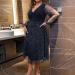 HANXIULIN Women's V Neck Evening Dress | Elegant Party & Cocktail Dress | Glitter Mini Ball Gown | Navy XL - Shop Now! - Buy Online on GoSupps.com