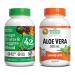 Botanic Choice Mega Fruits and Veggies Blend (60 Capsules) + Aloe Vera (180 Capsules) Bundle - Energy Balance & Superfood Supplement + Digestive Health Support